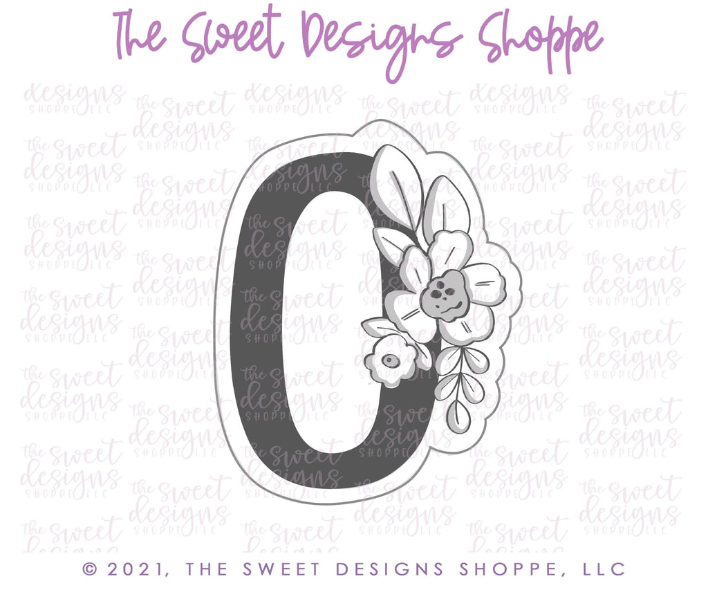 Cookie Cutters - Floral 0 - Cookie Cutter - The Sweet Designs Shoppe - TSDS - - ALL,Birthday,Cookie Cutter,Font,Fonts,kid,kids,Lettering,letters and numbers,number,numbers,NumberSet,Promocode,series016,text
