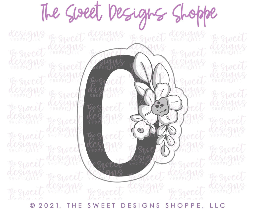 Cookie Cutters - Floral 0 - Cookie Cutter - The Sweet Designs Shoppe - - ALL, Birthday, Cookie Cutter, Font, Fonts, kid, kids, letters and numbers, number, numbers, NumberSet, Promocode, series016, text