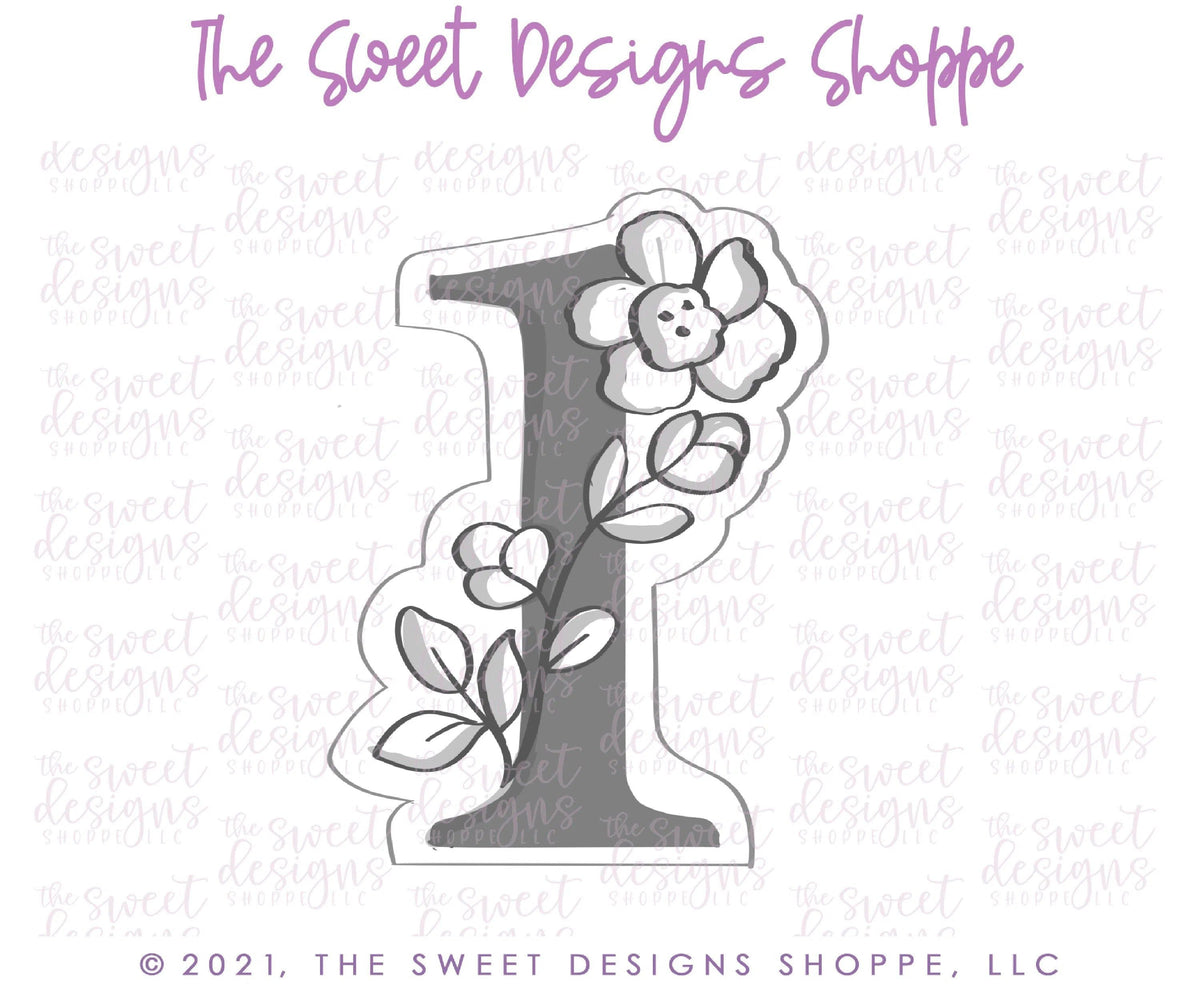 Cookie Cutters - Floral 1 - Cookie Cutter - The Sweet Designs Shoppe - TSDS - - ALL,Birthday,Cookie Cutter,Font,Fonts,kid,kids,Lettering,letters and numbers,number,numbers,NumberSet,Promocode,series016,STL,text