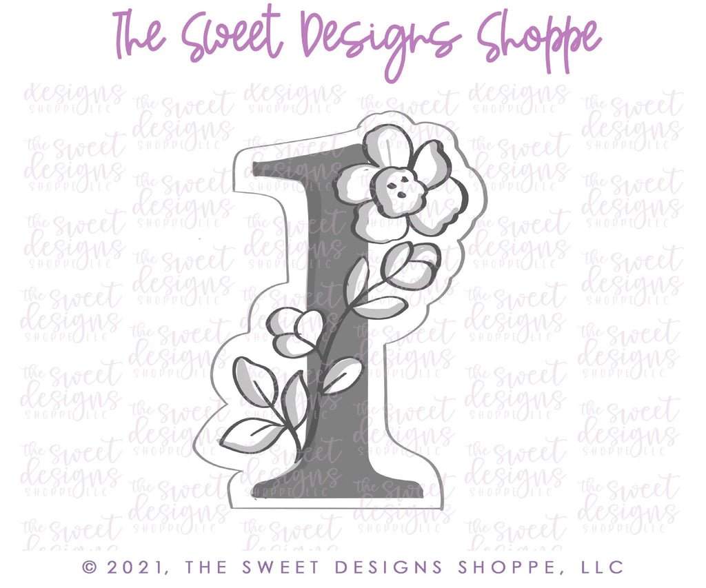 Cookie Cutters - Floral 1 - Cookie Cutter - The Sweet Designs Shoppe - TSDS - - ALL,Birthday,Cookie Cutter,Font,Fonts,kid,kids,Lettering,letters and numbers,number,numbers,NumberSet,Promocode,series016,STL,text