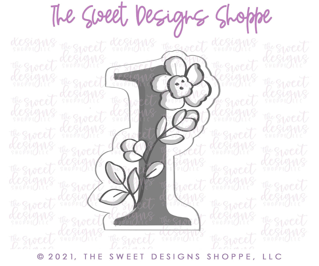 Cookie Cutters - Floral 1 - Cookie Cutter - The Sweet Designs Shoppe - - ALL, Birthday, Cookie Cutter, Font, Fonts, kid, kids, letters and numbers, number, numbers, NumberSet, Promocode, series016, text