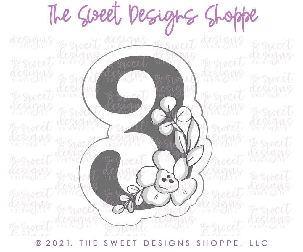Cookie Cutters - Floral 3 - Cookie Cutter - The Sweet Designs Shoppe - TSDS - - ALL,Birthday,Cookie Cutter,Font,Fonts,kid,kids,Lettering,letters and numbers,number,numbers,NumberSet,Promocode,series016,text
