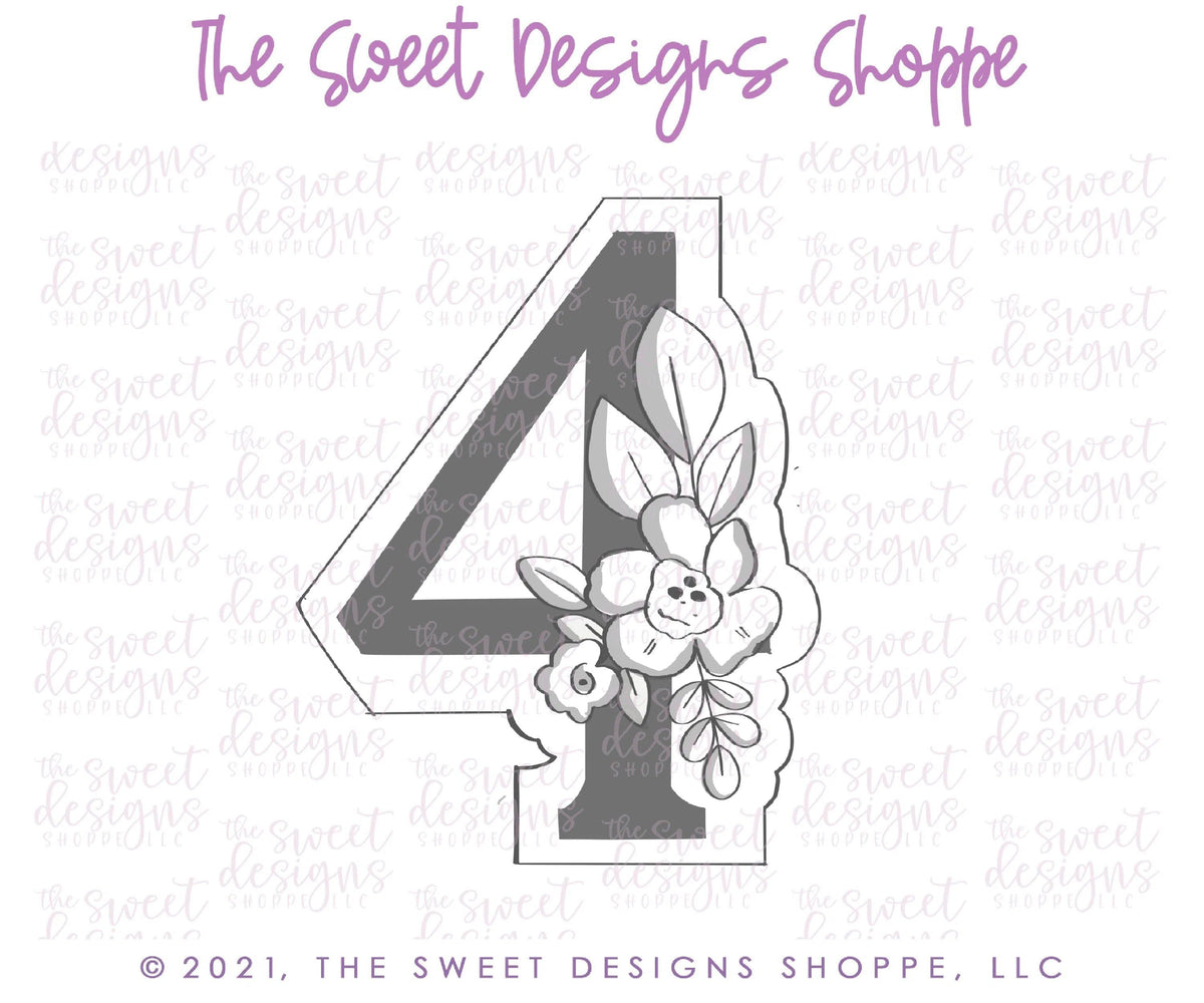 Cookie Cutters - Floral 4 - Cookie Cutter - The Sweet Designs Shoppe - TSDS - - ALL,Birthday,Cookie Cutter,Font,Fonts,kid,kids,Lettering,letters and numbers,number,numbers,NumberSet,Promocode,series016,STL,text
