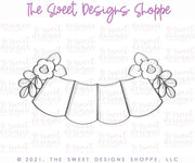 Cookie Cutters - Floral 4 Space Bunting - Plaque - Cookie Cutter - The Sweet Designs Shoppe - TSDS - - ALL,Baby,Baby / Kids,Birthday,Bunting,Cookie Cutter,Plaque,Plaques,PLAQUES HANDLETTERING,Promocode,STL,Sweet,Sweets,Wedding,Wedding Favors