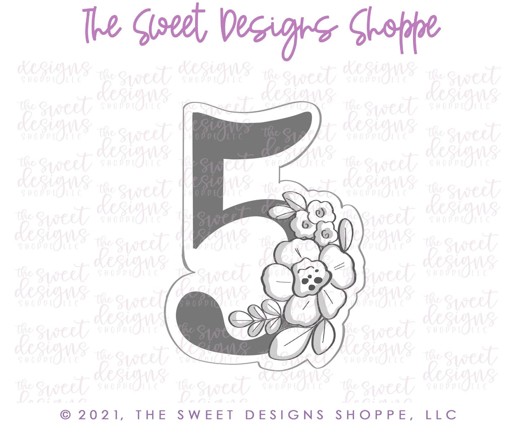 Cookie Cutters - Floral 5 - Cookie Cutter - Sweet Designs Shoppe - - ALL, Birthday, Cookie Cutter, Font, Fonts, kid, kids, letters and numbers, number, numbers, NumberSet, Promocode, series016, text