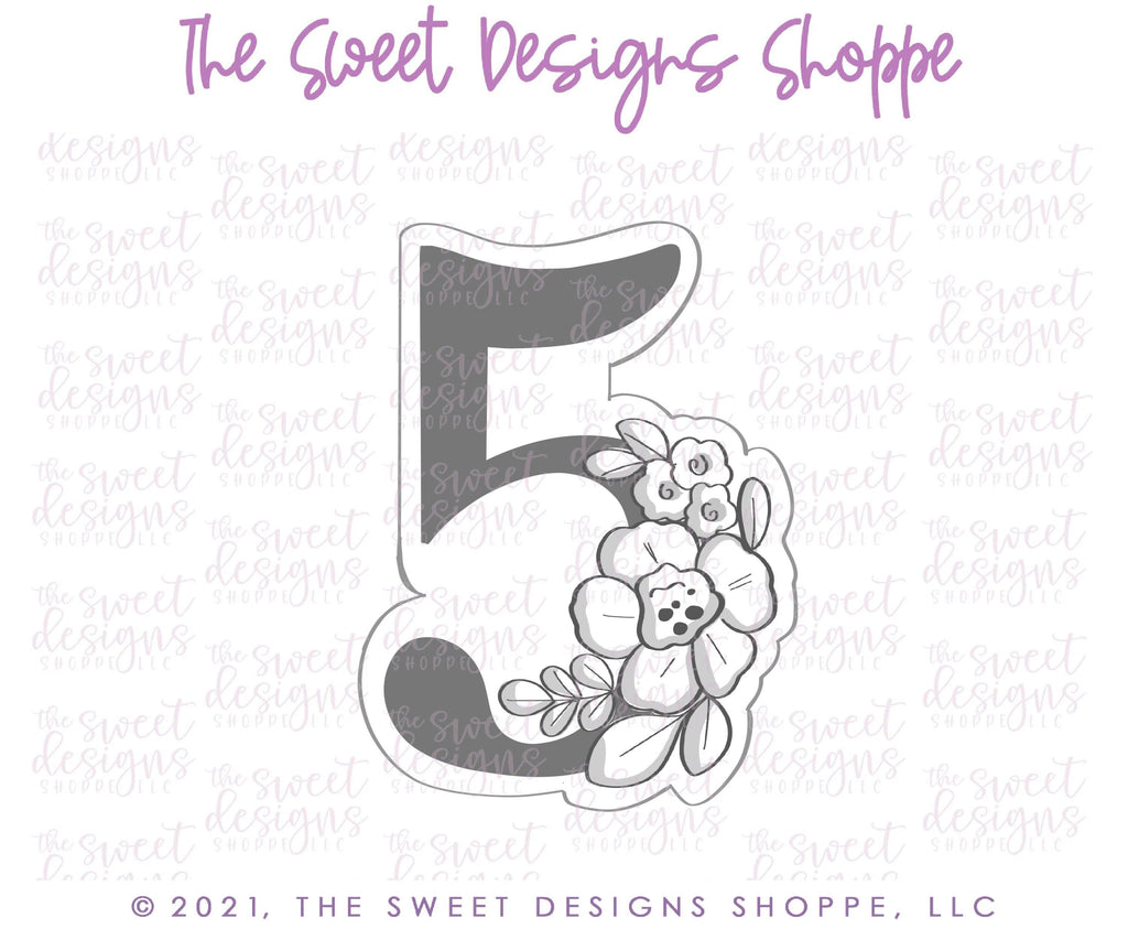Cookie Cutters - Floral 5 - Cookie Cutter - The Sweet Designs Shoppe - TSDS - - ALL,Birthday,Cookie Cutter,Font,Fonts,kid,kids,Lettering,letters and numbers,number,numbers,NumberSet,Promocode,series016,text