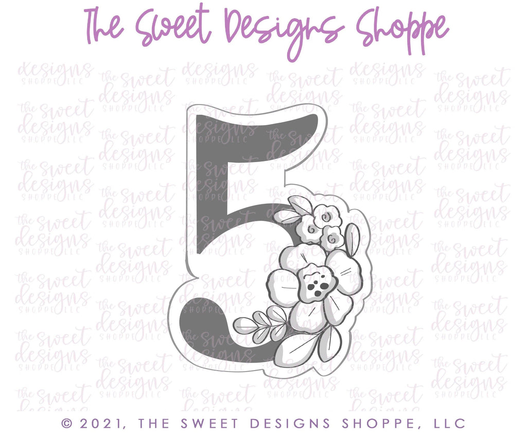 Cookie Cutters - Floral 5 - Cookie Cutter - The Sweet Designs Shoppe - - ALL, Birthday, Cookie Cutter, Font, Fonts, kid, kids, letters and numbers, number, numbers, NumberSet, Promocode, series016, text