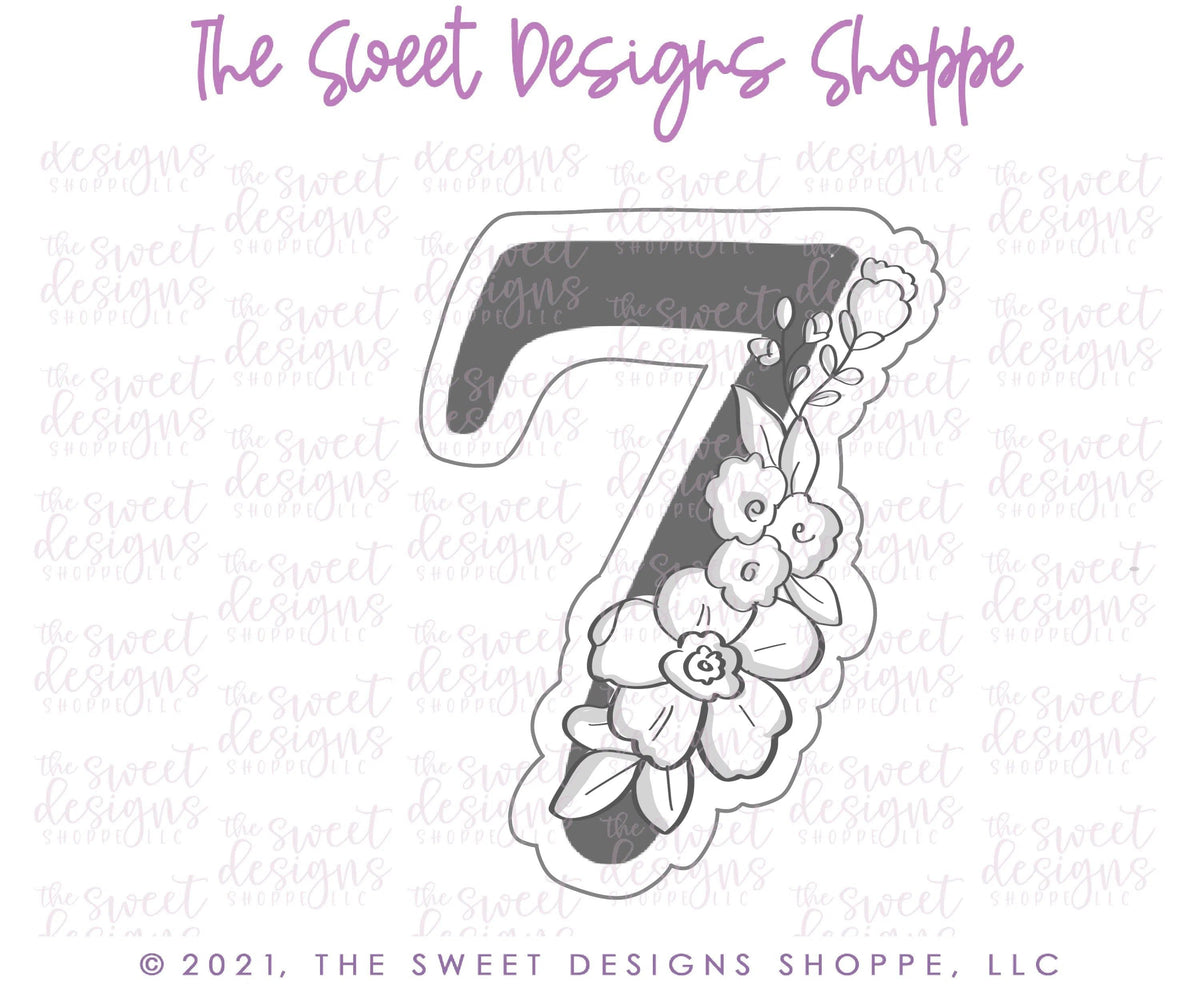 Cookie Cutters - Floral 7 - Cookie Cutter - The Sweet Designs Shoppe - TSDS - - ALL,Birthday,Cookie Cutter,Font,Fonts,kid,kids,Lettering,letters and numbers,number,numbers,NumberSet,Promocode,series016,STL,text