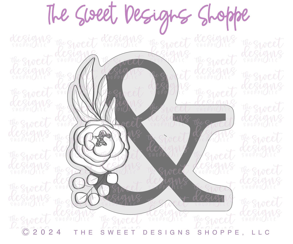 Cookie Cutters - Floral Ampersand / AND Symbol - Cookie Cutter - The Sweet Designs Shoppe - - ALL, Bachelorette, Cookie Cutter, Flower, Flowers, Leaves and Flowers, Married, Promocode, text, text and numbers, Wedding