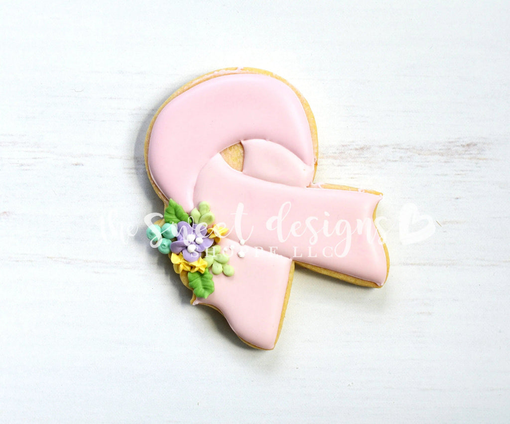 Cookie Cutters - Floral Awareness Ribbon - Cookie Cutter - The Sweet Designs Shoppe - - 2019, ALL, Awareness, Awareness Ribbon, Cancer, Cookie Cutter, Misc, Miscellaneous, Promocode, Ribbon, Ribon, survivor