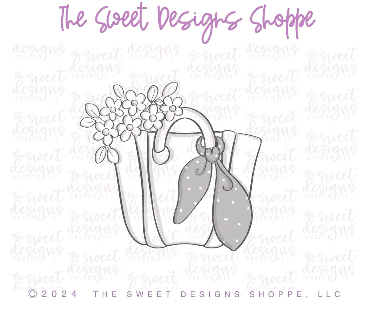 Cookie Cutters - Floral Bag - Cookie Cutter - The Sweet Designs Shoppe - TSDS - - Accesories,Accessories,accessory,ALL,Clothing / Accessories,Cookie Cutter,Customize,floral,MOM,mother,Mothers Day,pool,Promocode,STL,Summer