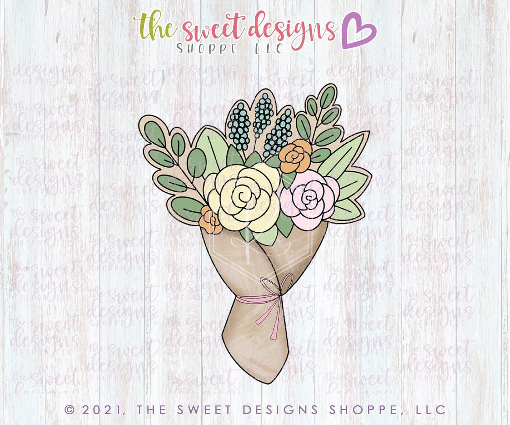 Cookie Cutters - Floral Bouquet - Cookie Cutter - The Sweet Designs Shoppe - - ALL, Andi Kirkegaard, Cookie Cutter, easter, Easter / Spring, floral, Flower, Flowers, Kirkie, Leaves and Flowers, mother, Mothers Day, online, online class, Promocode, Trees Leaves and Flowers, Wedding