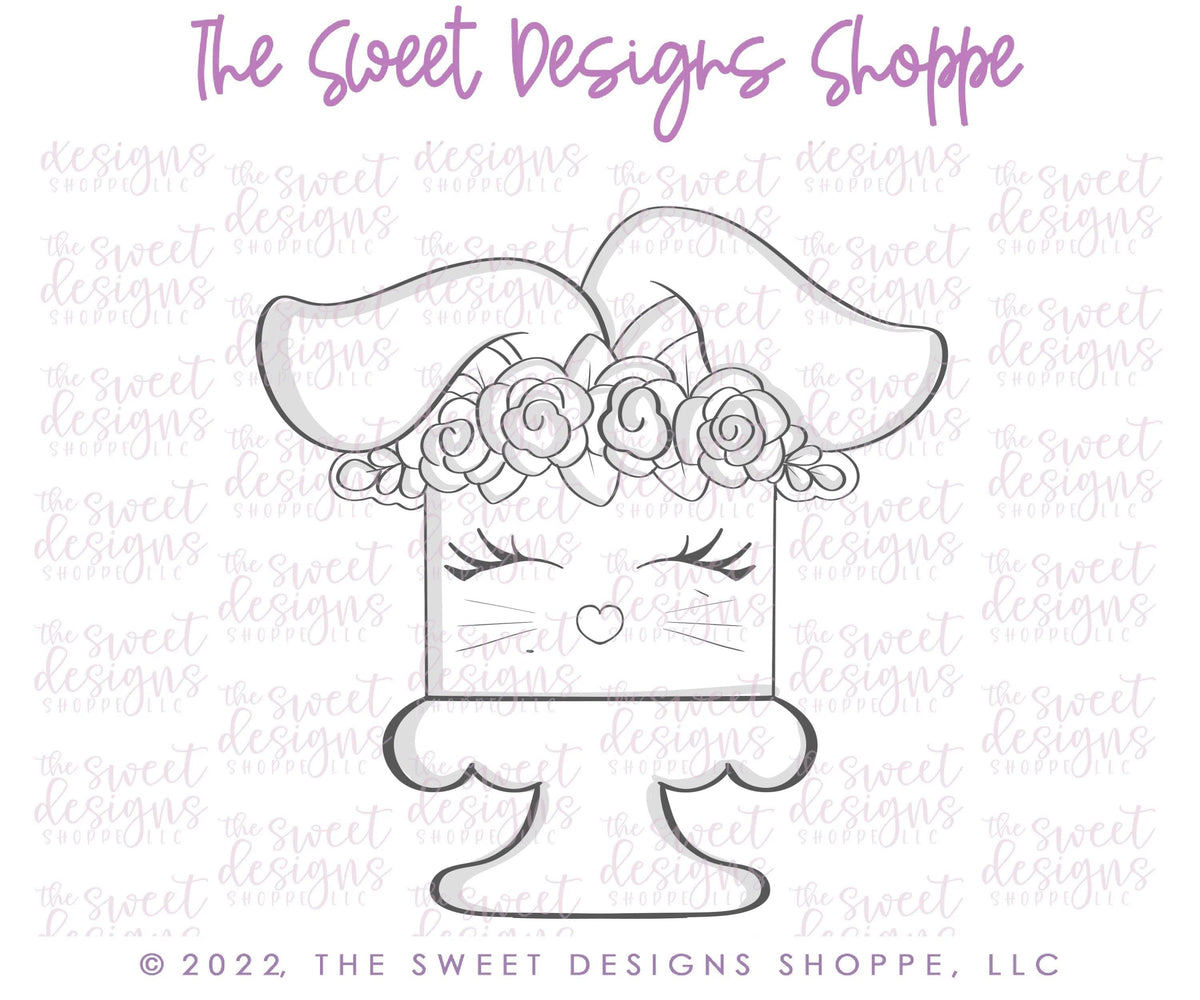 Cookie Cutters - Floral Bunny Cake - Cookie Cutter - The Sweet Designs Shoppe - TSDS - - ALL,Animal,Animals,Birthday,Bunny,celebration,Cookie Cutter,Easter,Easter / Spring,happybirthdday,Lady Milk Stache,Lady MilkStache,LadyMilkStache,Promocode,STL,Sweet,Sweets