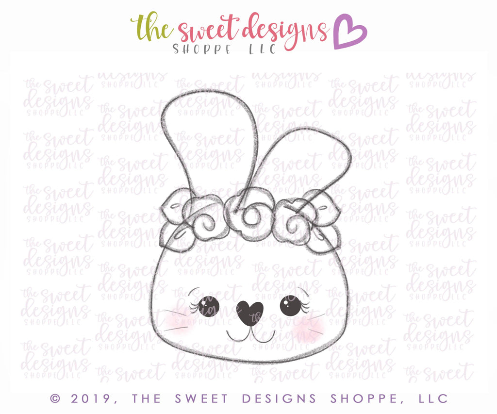 Cookie Cutters - Floral Bunny Face - Cookie Cutter - Sweet Designs Shoppe - - 2019, ALL, Animal, Animals, Cookie Cutter, Easter / Spring, easter collection 2019, Promocode, Spring