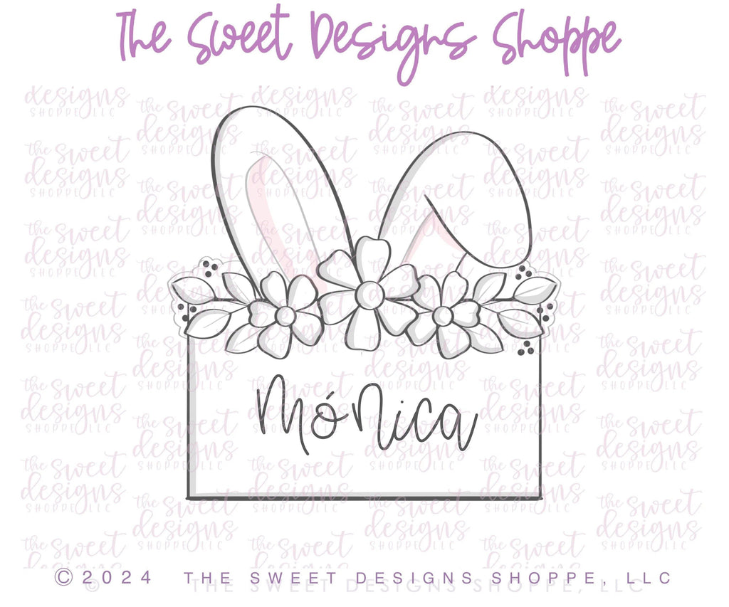 Cookie Cutters - Floral Bunny Personalized Plaque - Cookie Cutter - The Sweet Designs Shoppe - - ALL, Animal, animal plaque, Animals, Animals and Insects, Cookie Cutter, Easter, Easter / Spring, handlettering, Plaque, Plaques, PLAQUES HANDLETTERING, Promocode