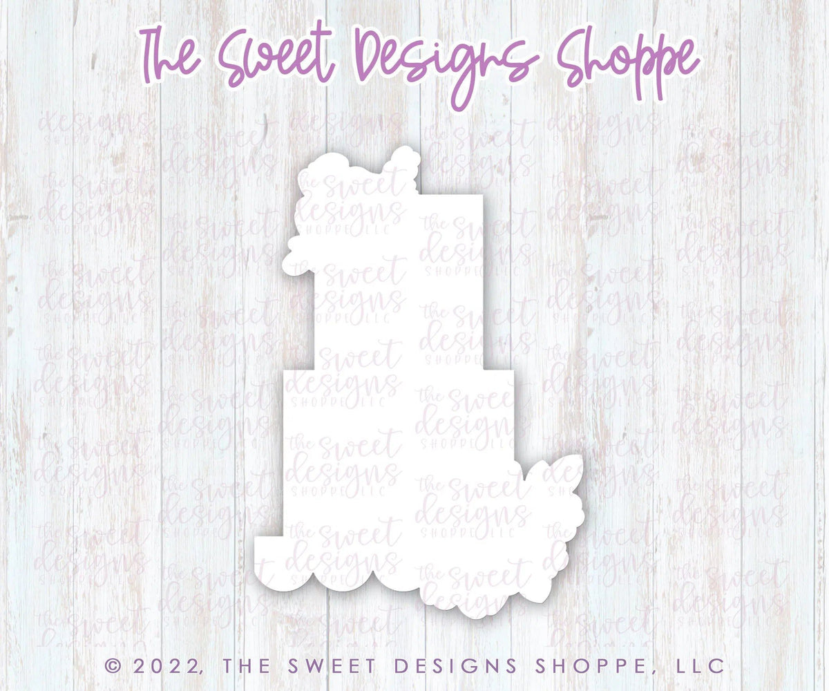 Cookie Cutters - Floral Cake - Cookie Cutter - The Sweet Designs Shoppe - TSDS - - ALL,Birthday,Cookie Cutter,kid,kids,Promocode,STL,Sweet,Sweets,Wedding,Wedding Favors