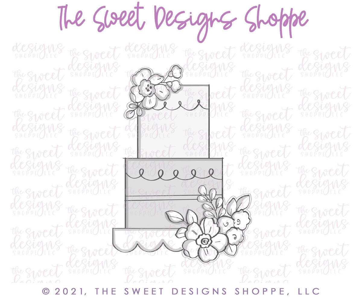 Cookie Cutters - Floral Cake - Cookie Cutter - The Sweet Designs Shoppe - TSDS - - ALL,Birthday,Cookie Cutter,kid,kids,Promocode,STL,Sweet,Sweets,Wedding,Wedding Favors