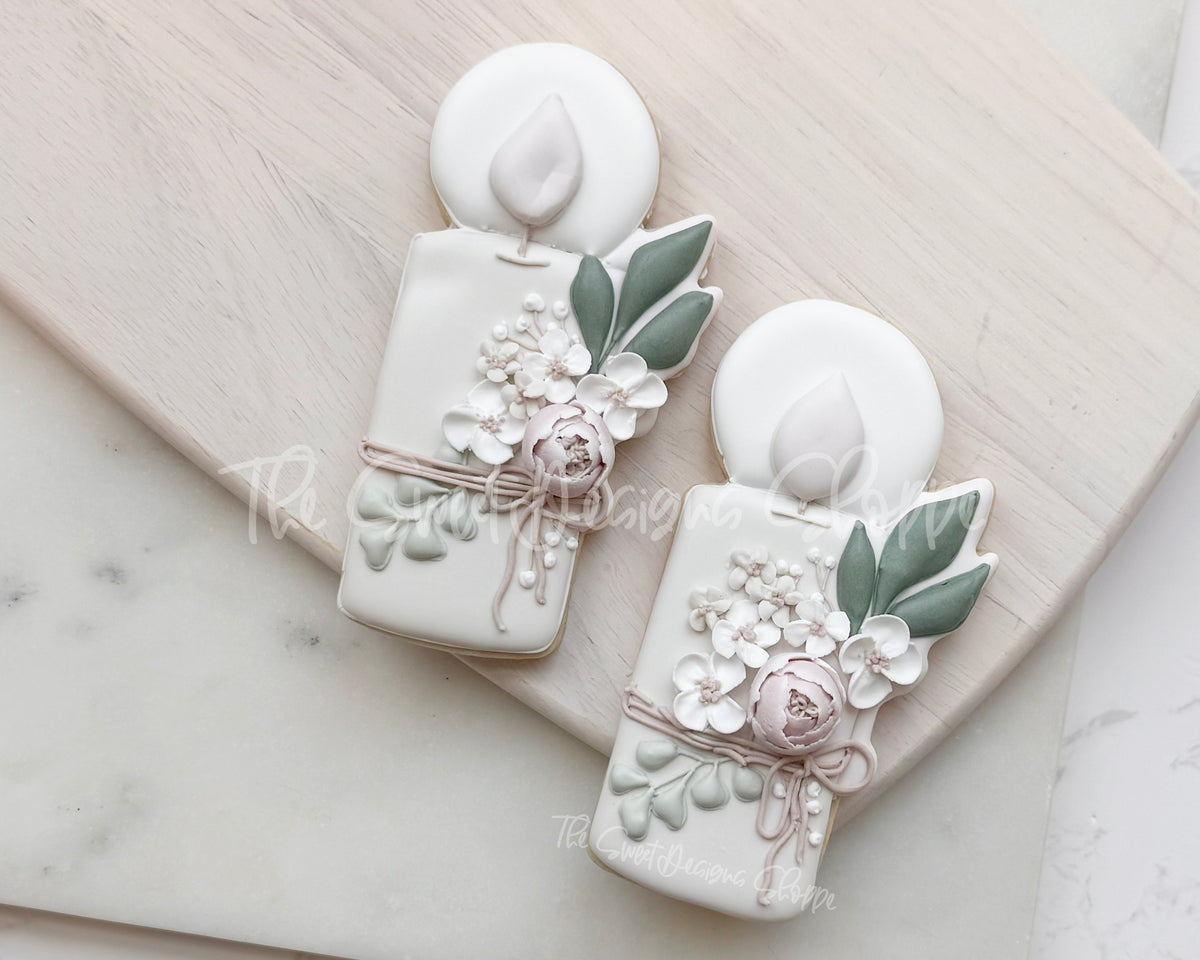Cookie Cutters - Floral Candle - Cookie Cutter - The Sweet Designs Shoppe - TSDS - - ALL,Cookie Cutter,First Communion,floral,Promocode,Religious,STL,Wedding,Wedding Favors
