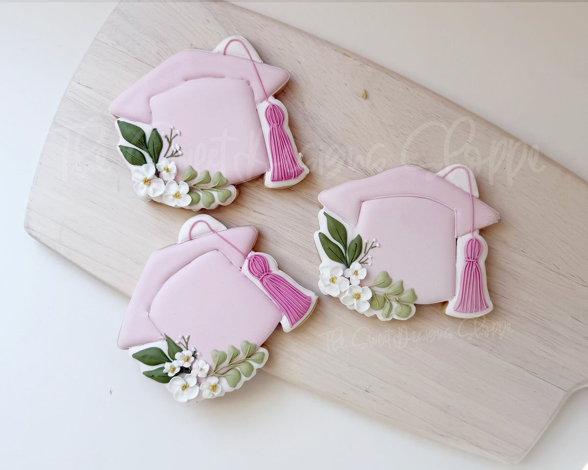Cookie Cutters - Floral Cap - Cookie Cutter - The Sweet Designs Shoppe - TSDS - - ALL,Animals,award,back to school,Cookie Cutter,diploma,floral cap,floral grad cap,Grad,Graduation,graduations,mothers,new sets,Promocode,School,School / Graduation,school supplies,STL