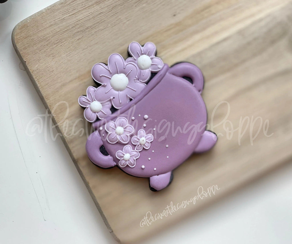 Cookie Cutters - Floral Cauldron - Cookie Cutter - The Sweet Designs Shoppe - TSDS - - ALL,Cauldron,Cookie Cutter,halloween,kids,Promocode,ST PATRICK,St Patrick’s Day,St. Pat,st. patrick's,trick or treat