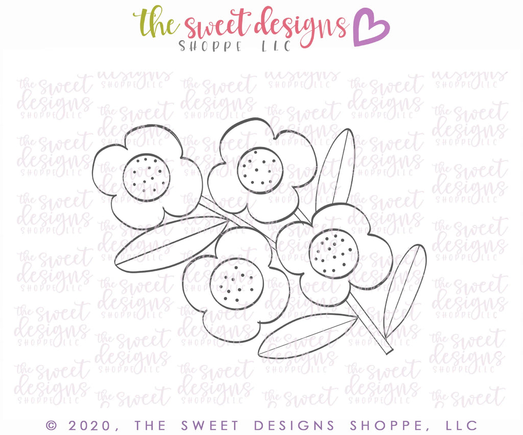 Cookie Cutters - Floral Cluster 2020 - Cookie Cutter - Sweet Designs Shoppe - - ALL, Cookie Cutter, Daisy, easter, Easter / Spring, Flower, Flowers, Leaves and Flowers, Mothers Day, nature, Promocode, Trees Leaves and Flowers, Woodlands Leaves and Flowers