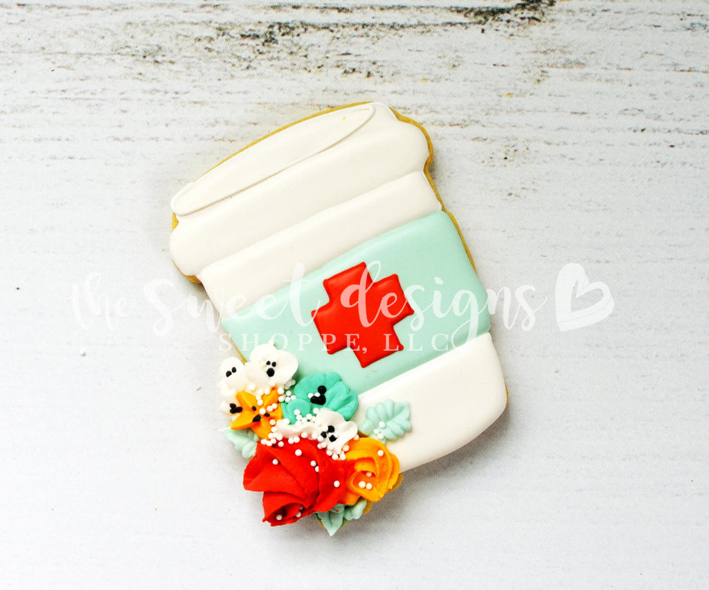 Cookie Cutters - Floral Coffee Paper Cup - Cookie Cutter - The Sweet Designs Shoppe - TSDS - - ALL,beverage,Coffee,coffee paper cup,Cookie Cutter,Food,Food & Beverages,Food and Beverage,Nurse,Nurse Appreciation,Promocode,Teacher,Teacher Appreciation