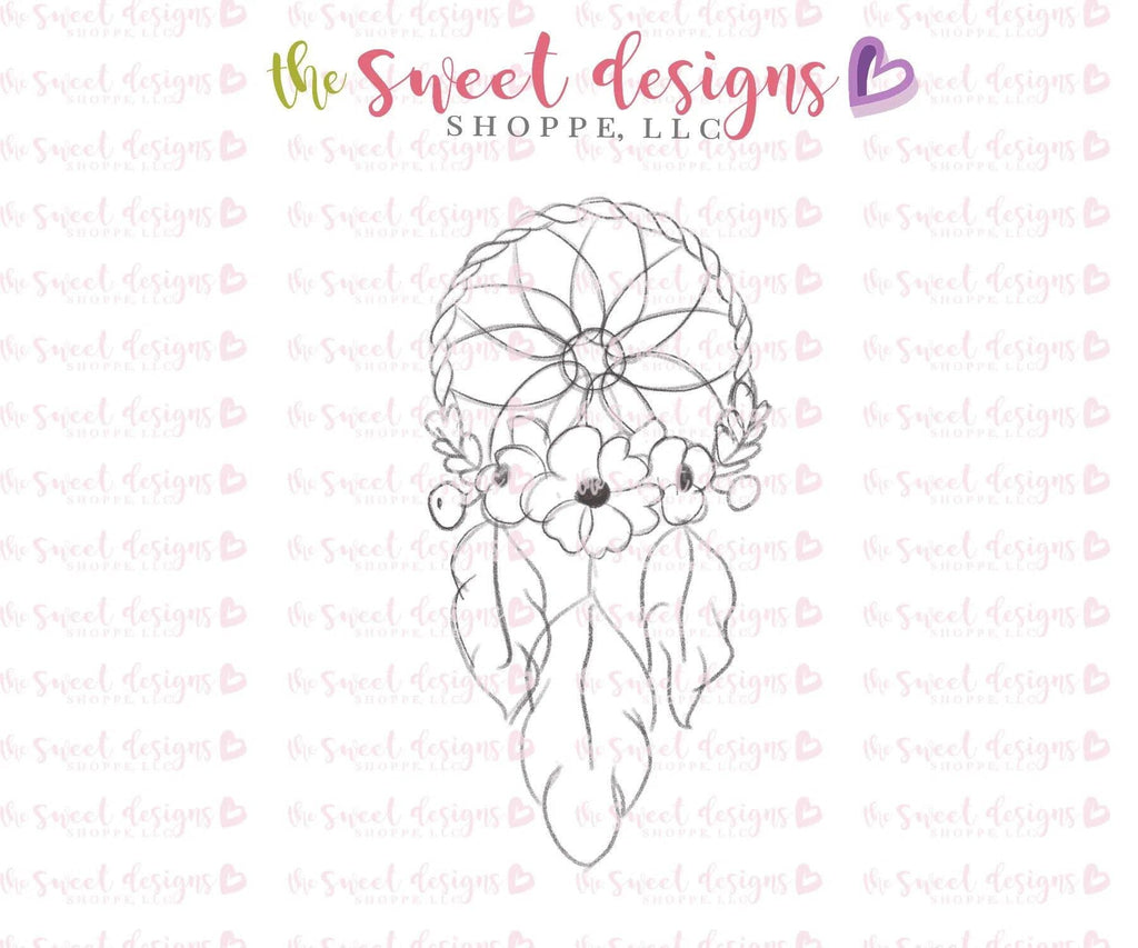 Cookie Cutters - Floral Dream Catcher A - Cookie Cutter - The Sweet Designs Shoppe - TSDS - - ALL,Boho,Bridal,Cookie Cutter,hobby,Miscellaneous,Nature,Promocode,Woodland