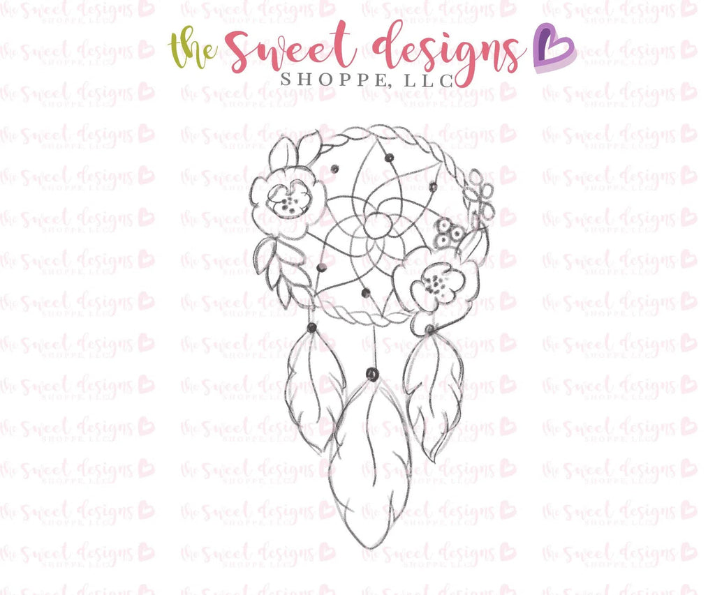 Cookie Cutters - Floral Dream Catcher B - Cookie Cutter - Sweet Designs Shoppe - - ALL, Boho, Bridal, Cookie Cutter, hobby, Miscellaneous, Nature, Promocode, Woodland