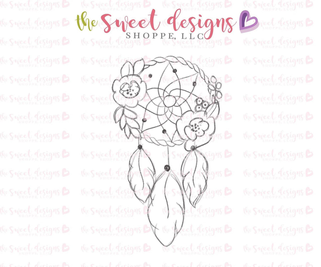 Cookie Cutters - Floral Dream Catcher B - Cookie Cutter - The Sweet Designs Shoppe - TSDS - - ALL,Boho,Bridal,Cookie Cutter,hobby,Miscellaneous,Nature,Promocode,Woodland