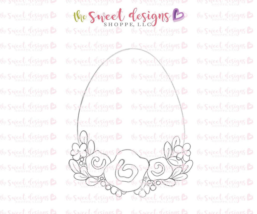 Cookie Cutters - Floral Egg One - Cookie Cutter - Sweet Designs Shoppe - - ALL, animal, animals, Cookie Cutter, Easter, Easter / Spring, Food, Food & Beverages, Promocode, Spring