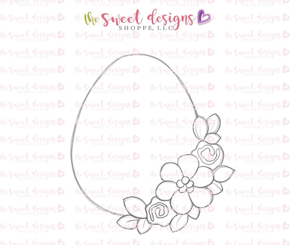 Cookie Cutters - Floral Egg Two v2- Cookie Cutter - Sweet Designs Shoppe - - ALL, animal, animals, Cookie Cutter, Easter, Easter / Spring, Food, Food & Beverages, Promocode, Spring