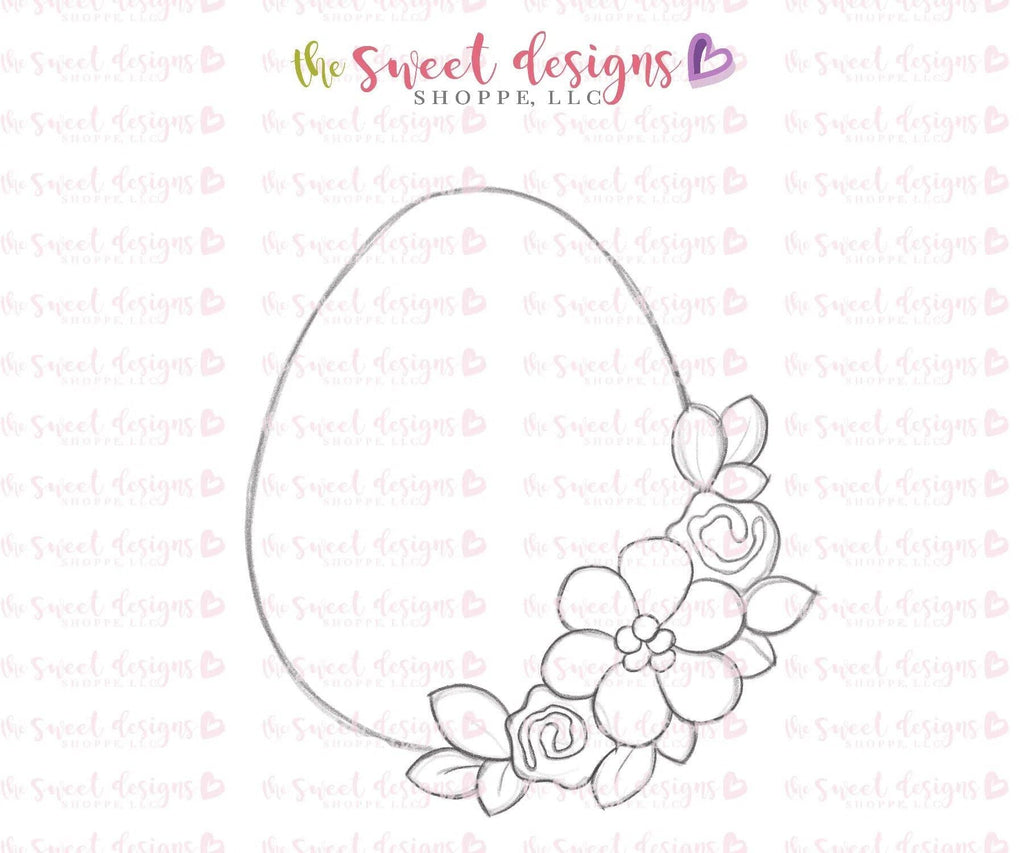 Cookie Cutters - Floral Egg Two v2- Cookie Cutter - The Sweet Designs Shoppe - - ALL, animal, animals, Cookie Cutter, Easter, Easter / Spring, Food, Food & Beverages, Promocode, Spring