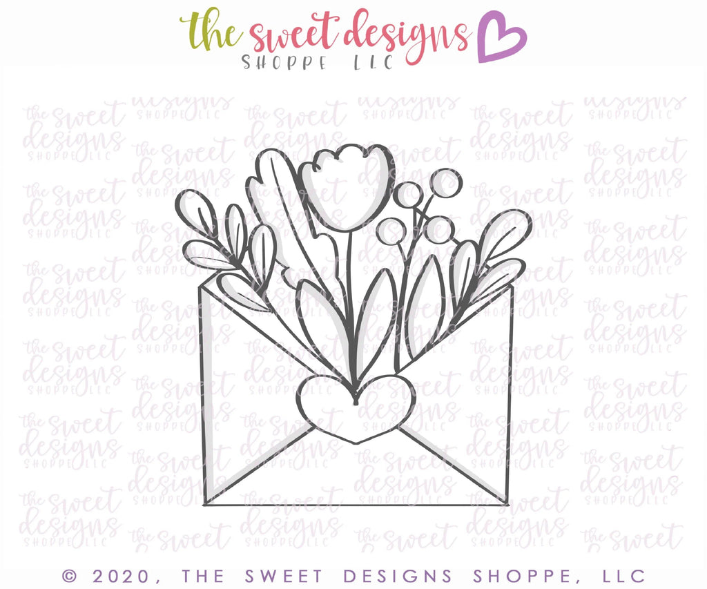 Cookie Cutters - Floral Envelope - Cookie Cutter - The Sweet Designs Shoppe - - ALL, Cookie Cutter, Promocode, valentines, Wedding