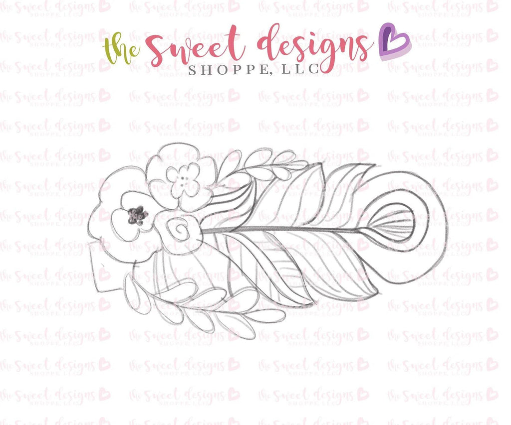Cookie Cutters - Floral Feather - Cookie Cutter - The Sweet Designs Shoppe - TSDS - - ALL,Boho,Bridal,Cookie Cutter,hobby,Miscelaneous,Miscellaneous,Nature,Promocode,Woodland