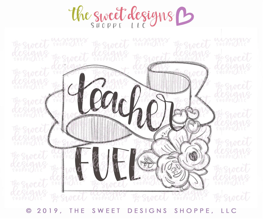 Cookie Cutters - Floral Fuel Plaque - Cookie Cutter - The Sweet Designs Shoppe - - ALL, Cookie Cutter, Grad, graduations, mother, Mothers Day, Plaque, Plaques, PLAQUES HANDLETTERING, Promocode, School / Graduation, teacher, teacher appreciation