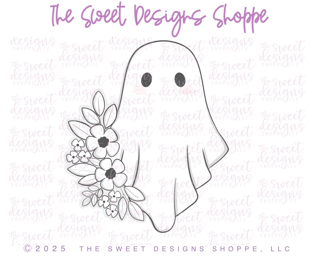 Cookie Cutters - Floral Ghost & Trick or Treat Plaque Cookie Cutter Set - Set of 2 - Cookie Cutters - The Sweet Designs Shoppe - TSDS - - ALL,Cookie Cutter,halloween,Halloween set,Halloween Sets,Mini Sets,Plaque,Plaques,PLAQUES HANDLETTERING,Promocode,regular sets,set,STL