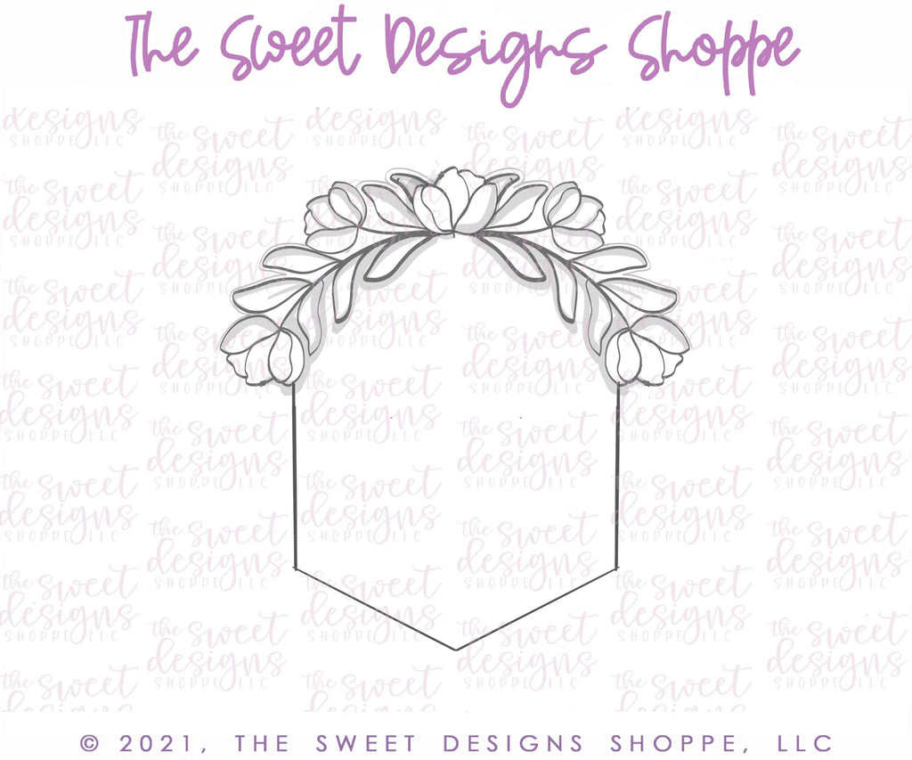 Cookie Cutters - Floral Hexagon - Plaque - Cookie Cutter - Sweet Designs Shoppe - - 4th, 4th July, 4th of July, ALL, Cookie Cutter, Patriotic, Plaque, Plaques, PLAQUES HANDLETTERING, Promocode, Sweet, Sweets, Travel, USA