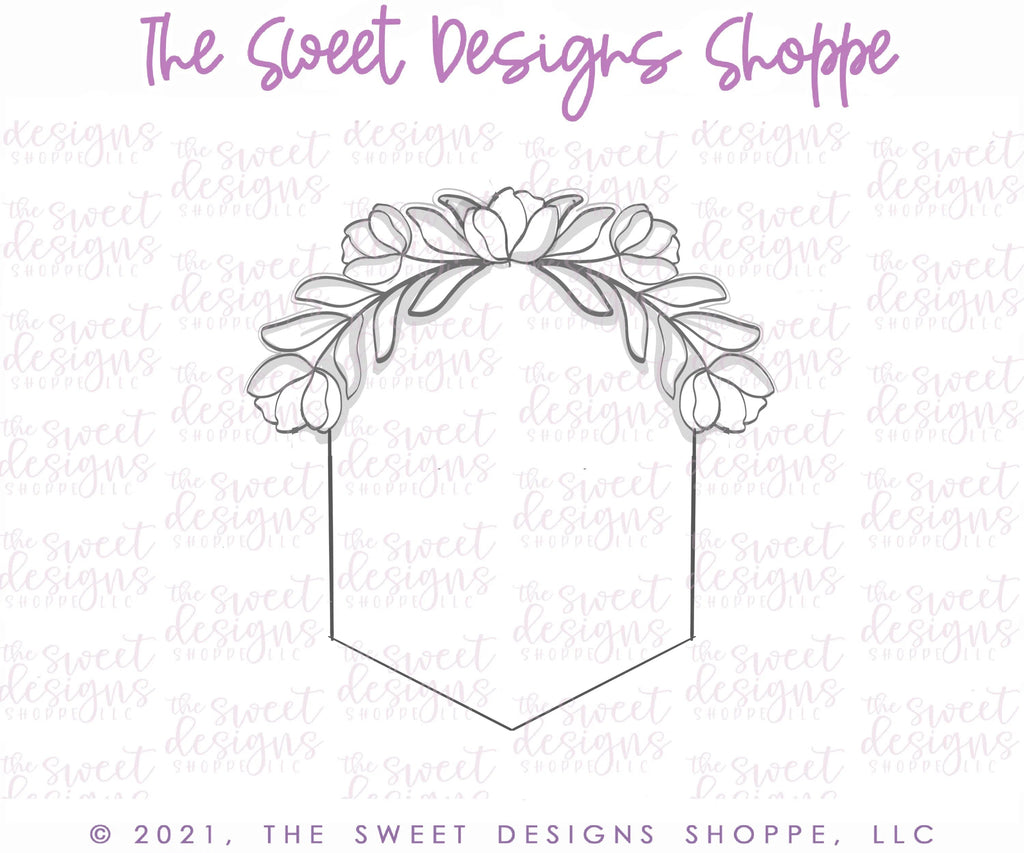 Cookie Cutters - Floral Hexagon - Plaque - Cookie Cutter - Sweet Designs Shoppe - - 4th, 4th July, 4th of July, ALL, Cookie Cutter, Plaque, Plaques, PLAQUES HANDLETTERING, Promocode, Sweet, Sweets, Travel