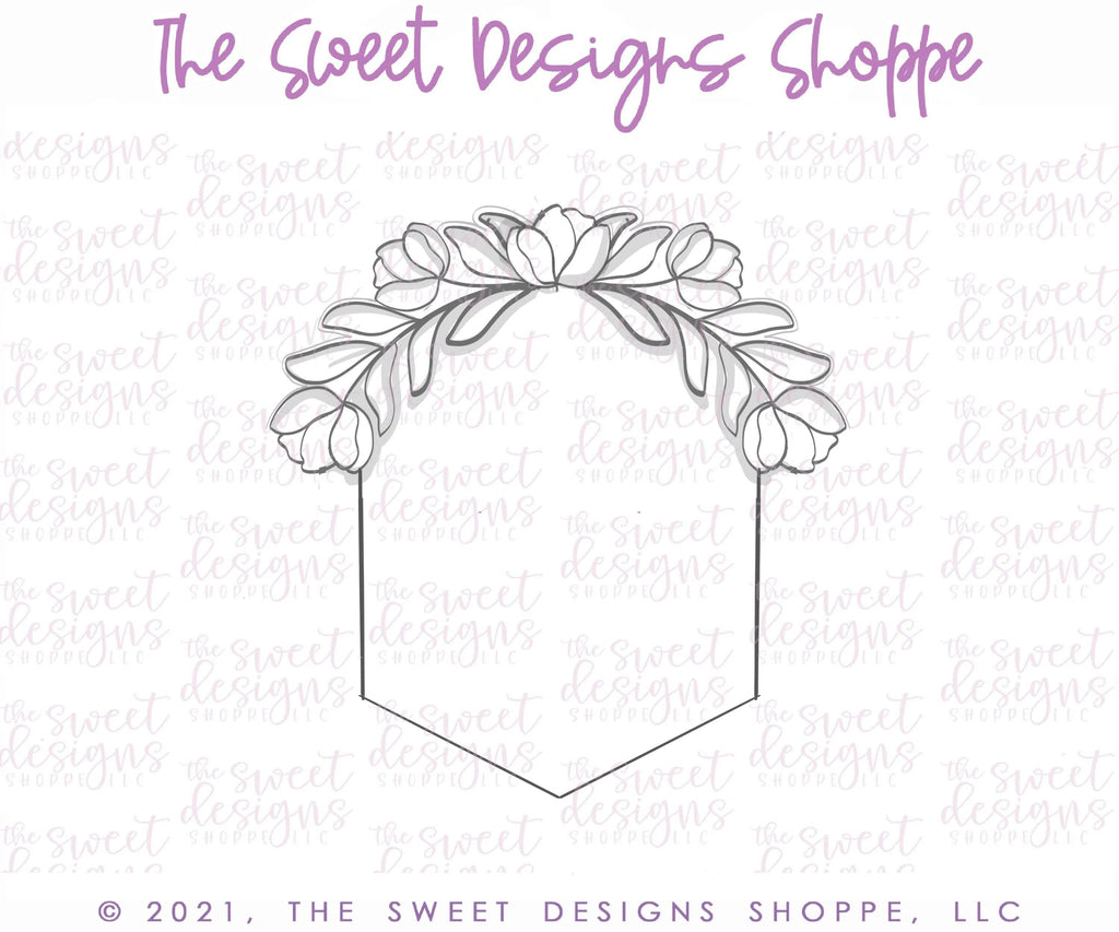 Cookie Cutters - Floral Hexagon - Plaque - Cookie Cutter - The Sweet Designs Shoppe - TSDS - - 4th,4th July,4th of July,ALL,Cookie Cutter,Patriotic,Plaque,Plaques,PLAQUES HANDLETTERING,Promocode,STL,Sweet,Sweets,Travel,USA