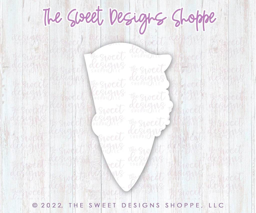 Cookie Cutters - Floral Ice Cream with Flag - Cookie Cutter - The Sweet Designs Shoppe - TSDS - - ALL,Birthday,cone,Cookie Cutter,icecream,kid,kids,Promocode,Sweet,Sweets