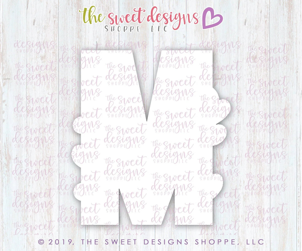 Cookie Cutters - Floral M - Cookie Cutter - Sweet Designs Shoppe - - ALL, AMOR, Cookie Cutter, letter, Lettering, Letters, letters and numbers, Love, mom, mother, Mothers Day, Promocode, text, Valentine, Valentines, Wedding