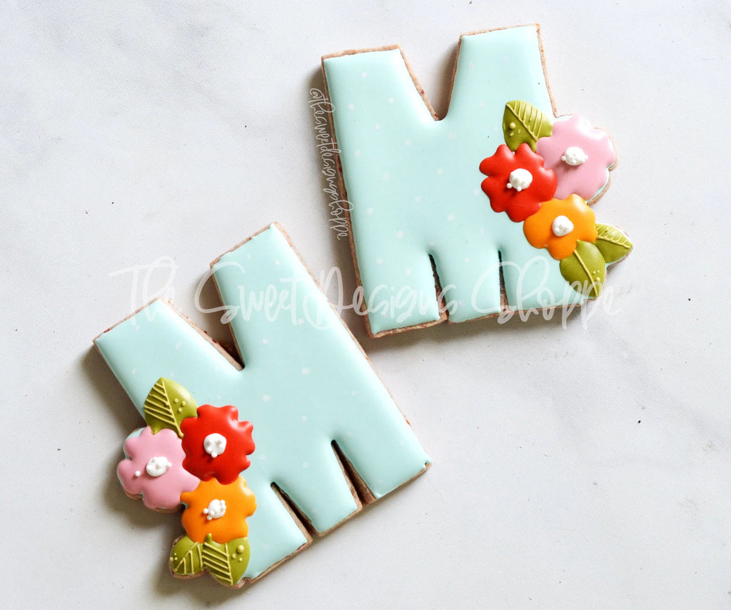 Cookie Cutters - Floral M - with Flip Option - Cookie Cutter - The Sweet Designs Shoppe - - ALL, Cookie Cutter, Customize, Fonts, handlettering, letter, Lettering, Letters, letters and numbers, MOM, mother, mothers DAY, PLAQUES HANDLETTERING, Promocode, text