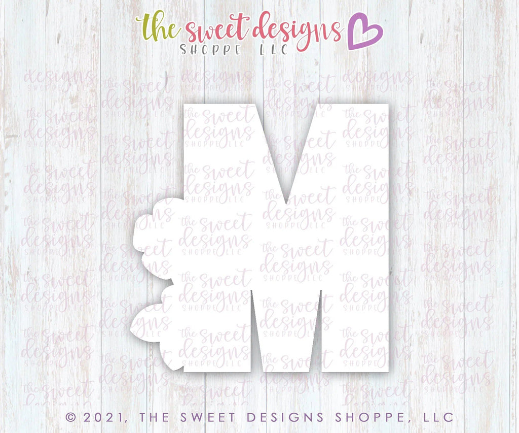 Cookie Cutters - Floral M - with Flip Option - Cookie Cutter - The Sweet Designs Shoppe - - ALL, Cookie Cutter, Customize, Fonts, handlettering, letter, Lettering, Letters, letters and numbers, MOM, mother, mothers DAY, PLAQUES HANDLETTERING, Promocode, text