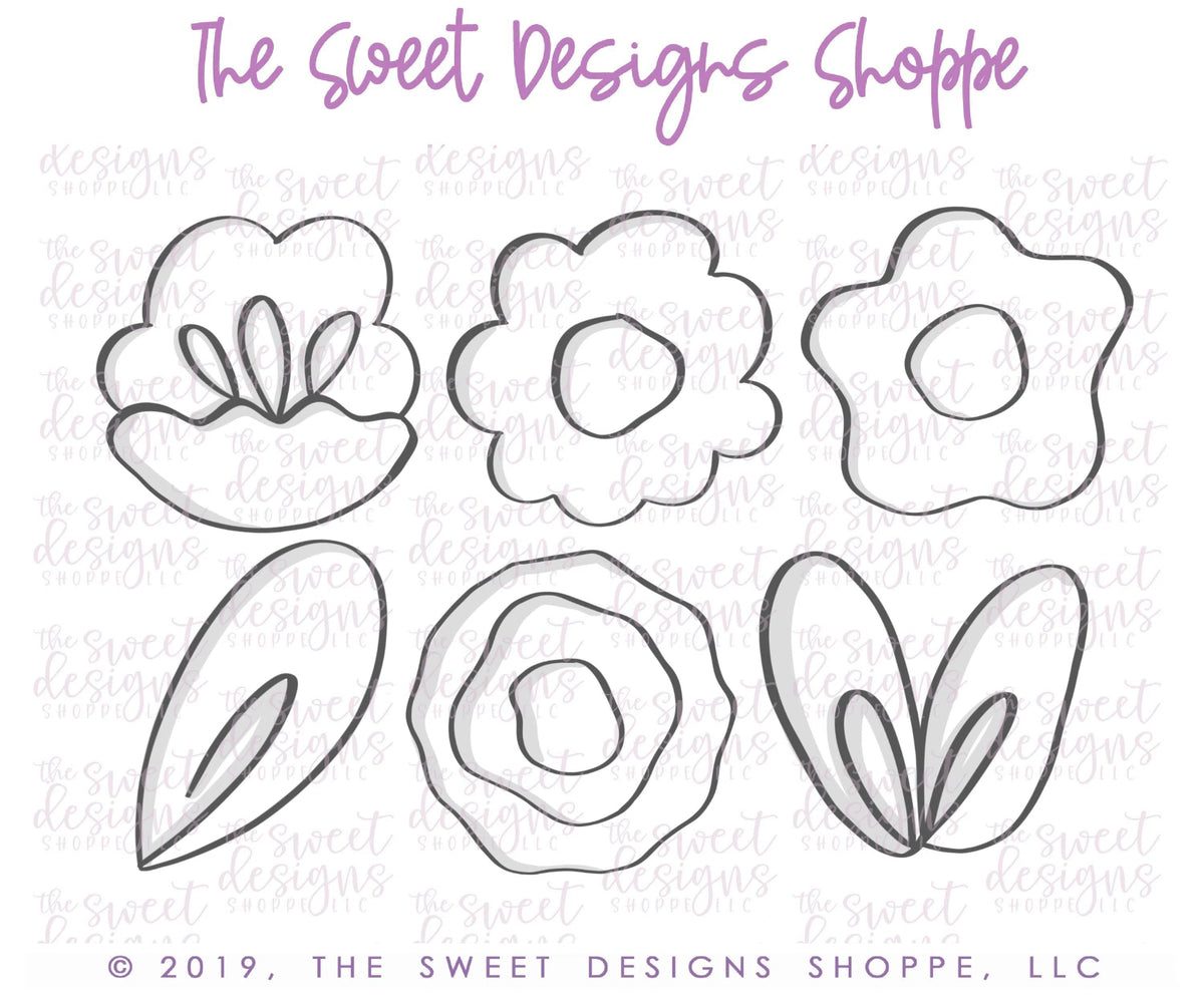 Cookie Cutters - Floral Mini Set - Cookie Cutters - The Sweet Designs Shoppe - TSDS - - ALL,Cookie Cutter,Easter,Easter / Spring,garden,gardening,Mini Sets,mother,Mothers Day,Promocode,set,STL