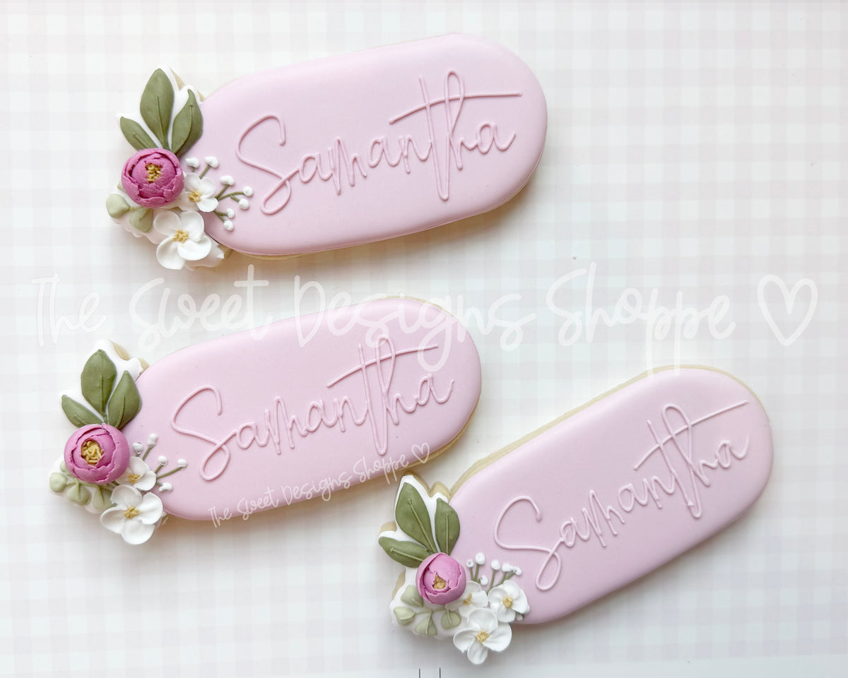Cookie Cutters - Floral Narrow Oval Plaque - Cookie Cutter - The Sweet Designs Shoppe - TSDS - - ALL,award,back to school,Cookie Cutter,diploma,Floral Narrow Oval Plaque,Grad,Graduation,graduations,handlettering,mothers,Plaque,Plaques,Promocode,School,School / Graduation,school supplies,STL
