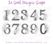 Cookie Cutters - Floral Numbers Set - Set of 9 - Cookie Cutters - The Sweet Designs Shoppe - TSDS - - ALL,Birthday,Cookie Cutter,Customize,Font,Fonts,lettering,number,numbers,numberset,Promocode,regular sets,school,set,text