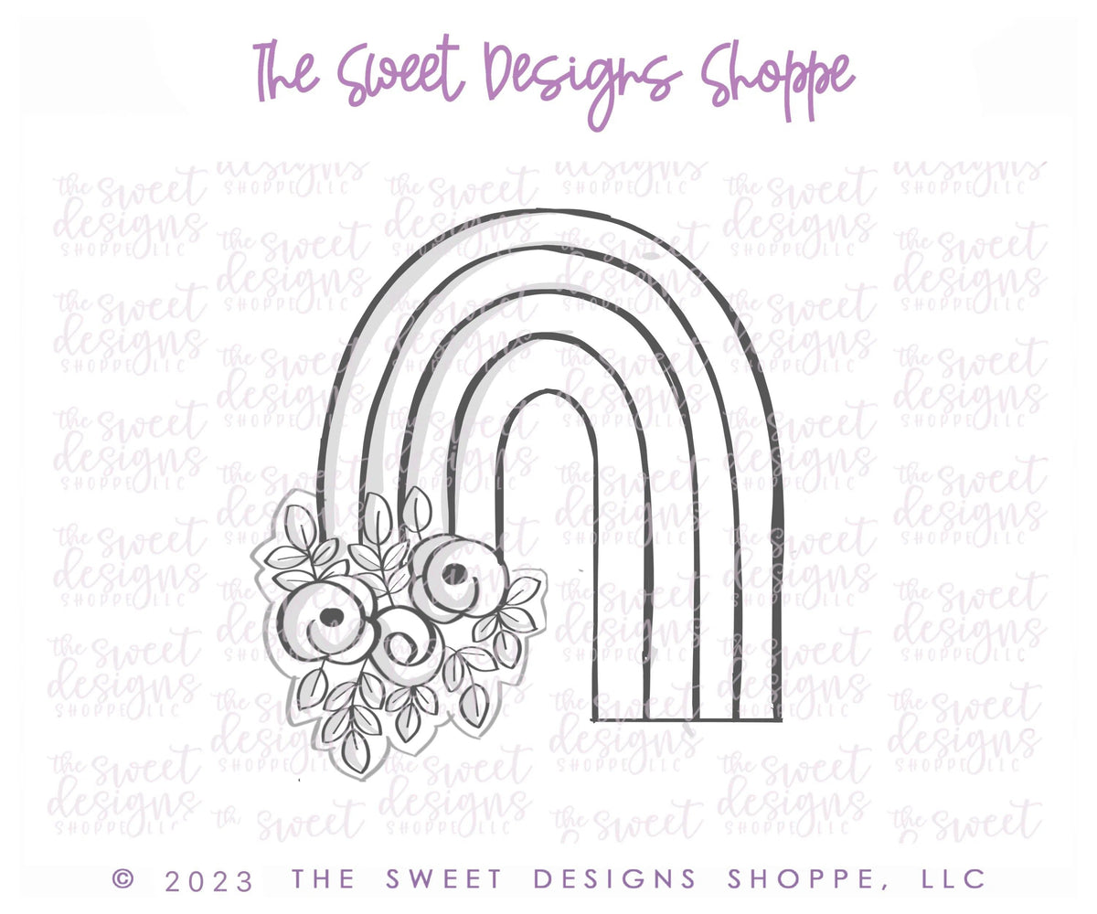 Cookie Cutters - Floral Rainbow B - Cookie Cutter - The Sweet Designs Shoppe - TSDS - - ALL,Cookie Cutter,Fantasy,floral,Nature,Promocode,Rainbow,St paddy,ST PATRICK,St Patrick’s Day,St. Pat,st. patrick's,STL,Summer,Weather