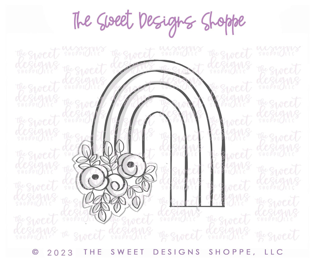 Cookie Cutters - Floral Rainbow B - Cookie Cutter - The Sweet Designs Shoppe - TSDS - - ALL,Cookie Cutter,Fantasy,floral,Nature,Promocode,Rainbow,St paddy,ST PATRICK,St Patrick’s Day,St. Pat,st. patrick's,Summer,Weather