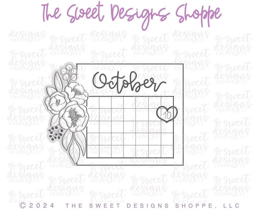 Cookie Cutters - Floral Save the Date Plaque - Cookie Cutter - The Sweet Designs Shoppe - - ALL, Bachelorette, Calendar, Cookie Cutter, Flower, Flowers, handlettering, Leaves and Flowers, Married, Plaque, Plaques, PLAQUES HANDLETTERING, Promocode, Wedding