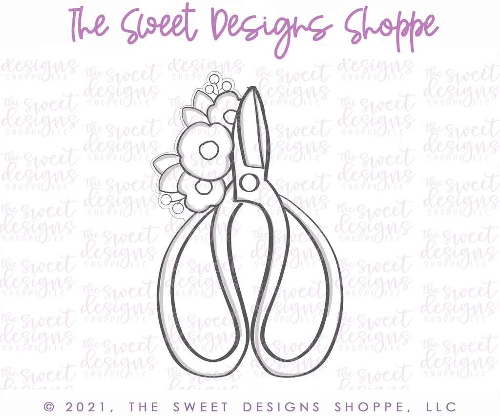 Cookie Cutters - Floral Scissors - Cookie Cutter - Sweet Designs Shoppe - - ALL, back to school, Cookie Cutter, Grad, graduations, Promocode, School, School / Graduation, School Bus, school supplies, teacher, teacher appreciation, Tool, tool box, toolbox, tools